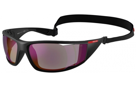 Lunettes de soleil - Prada Linea Rossa - SPS A04S - 1BO10J  MATTE BLACK // DARK BLUE MIRROR VIOLET