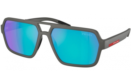 Gafas de Sol - Prada Linea Rossa - SPS A06S - 16X08R  MATTE GREY SILVER // LIGHT GREEN BLUE MIRROR