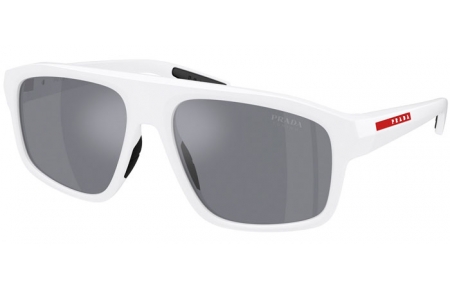 Gafas de Sol - Prada Linea Rossa - SPS B02S - AAI40A  MATTE WHITE // LIGHT BLUE MIRROR SILVER