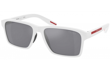 Gafas de Sol - Prada Linea Rossa - SPS 05YS - TWK40A  WHITE RUBBER // LIGHT BLUE MIRROR SILVER