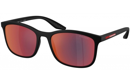 Gafas de Sol - Prada Linea Rossa - SPS A08S - 1BO08F  MATTE BLACK // DARK GREY MIRROR BLUE RED