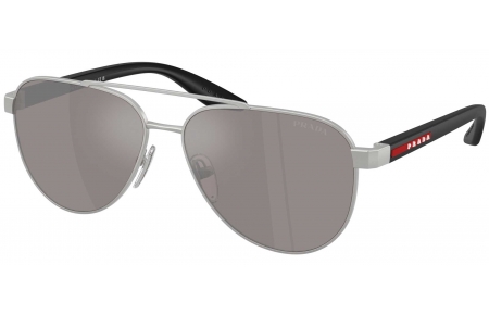 Gafas de Sol - Prada Linea Rossa - SPS A52S - 18X80I  MATTE SILVER // PURPLE BROWN MIRROR SILVER