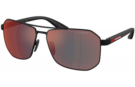 Gafas de Sol - Prada Linea Rossa - SPS A53S - DG008F  MATTE RUBBER BLACK // DARK GREY MIRROR BLUE RED