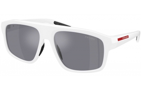 Gafas de Sol - Prada Linea Rossa - SPS B02S - AAI40A  MATTE WHITE // LIGHT BLUE MIRROR SILVER
