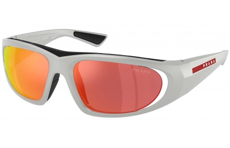 Gafas de Sol - Prada Linea Rossa - SPS B03S - 14Z04U  METALLIC GREY // DARK GREY MIRROR ORANGE