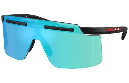 Gafas de Sol - Prada Linea Rossa - SPS B06S - 1BO08R  MATTE BLACK // LIGHT GREEN MIRROR BLUE