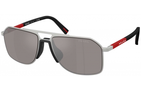 Gafas de Sol - Prada Linea Rossa - SPS B51S - 18X80I  MATTE SILVER // PURPLE BROWN MIRROR SILVER