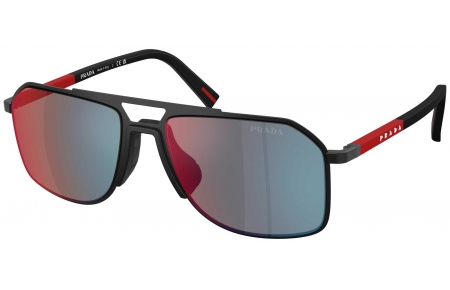 Gafas de Sol - Prada Linea Rossa - SPS B51S - 1BO08F  MATTE BLACK // DARK GREY MIRROR BLUE RED