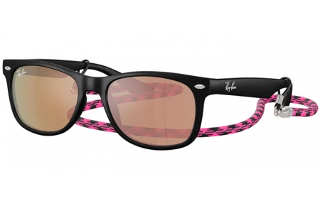 Lunettes Junior - Ray-Ban® Junior Collection - RJ9052S - 70287J  BLACK RUBBER // BROWN MIRROR ORANGE PINK