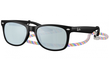 Gafas Junior - Ray-Ban® Junior Collection - RJ9052S - 7028Y4  BLACK RUBBER // GREEN MIRROR SILVER