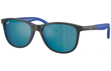 Frames Junior - Ray-Ban® Junior Collection - RJ9077S - 715155  GREY ON RUBBER BLUE // BLUE MIRROR BLUE