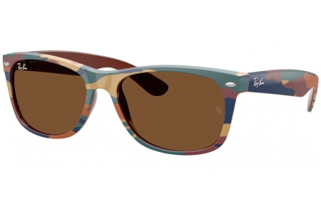 Gafas de Sol - Ray-Ban® - Ray-Ban® RB2132 NEW WAYFARER - 682533  BROWN AND BLUE CAMOUFLAGE // DARK BROWN