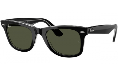 Gafas de Sol - Ray-Ban® - Ray-Ban® RB2140 ORIGINAL WAYFARER - 129431  BLACK ON TRANSPARENT // GREEN