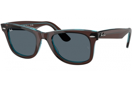 Gafas de Sol - Ray-Ban® - Ray-Ban® RB2140 ORIGINAL WAYFARER - 1446R5  BROWN ON TRANSPARENT BLUE // BLUE