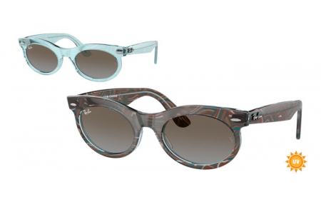 Lunettes de soleil - Ray-Ban® - Ray-Ban® RB2242 WAYFARER OVAL - 138596 PHOTOCHROMATIC WAVES AZURE // BLUE GRADIENT BROWN