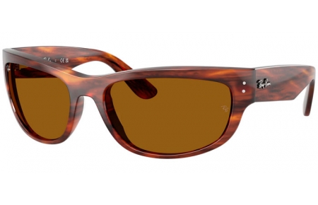 Lunettes de soleil - Ray-Ban® - Ray-Ban® RB2289 MEGA BALORAMA - 954/33 STRIPED HAVANA // B-15 BROWN