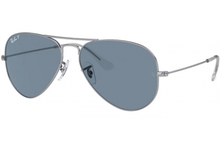Lunettes de soleil - Ray-Ban® - Ray-Ban® RB3025 AVIATOR LARGE METAL - 003/02 SILVER // BLUE POLARIZED