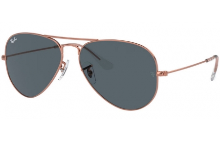 Gafas de Sol - Ray-Ban® - Ray-Ban® RB3025 AVIATOR LARGE METAL - 9202R5  ROSE GOLD // BLUE