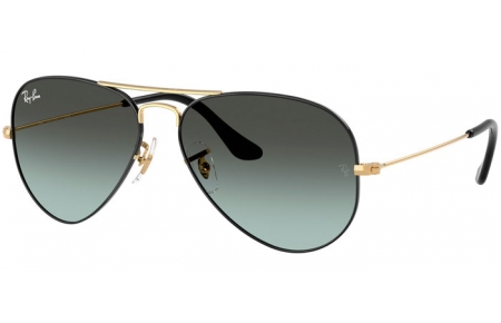 Sunglasses - Ray-Ban® - Ray-Ban® RB3025 AVIATOR LARGE METAL - 9271GK  BLACK ON ARISTA // BLACK GRADIENT AZURE