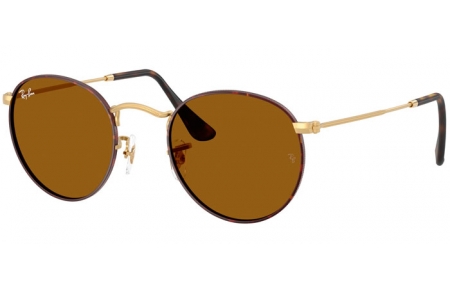 Lunettes de soleil - Ray-Ban® - Ray-Ban® RB3447 ROUND METAL - 927533  MATTE HAVANA ON GOLD // BROWN