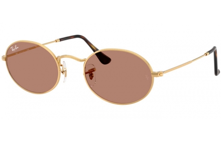 Gafas de Sol - Ray-Ban® - Ray-Ban® RB3547 OVAL - 001/1A  GOLD // LIGHT BROWN