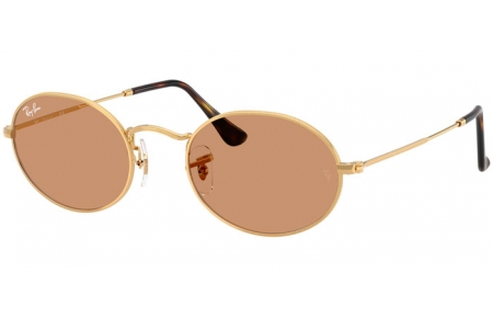 Lunettes de soleil - Ray-Ban® - Ray-Ban® RB3547 OVAL - 001/53 GOLD // BROWN
