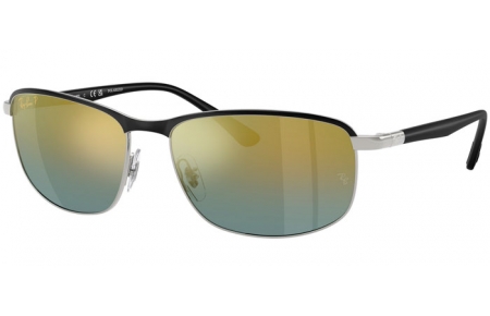 Gafas de Sol - Ray-Ban® - Ray-Ban® RB3671CH - 9144J0 BLACK ON SILVER // BLUE GRADIENT MIRROR GOLD POLARIZED