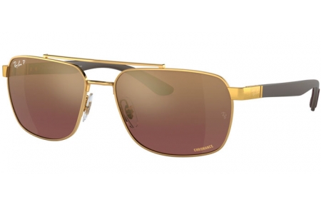 Sunglasses - Ray-Ban® - Ray-Ban® RB3701 - 001/6B GOLD // PURPLE GOLD MIRROR POLARIZED