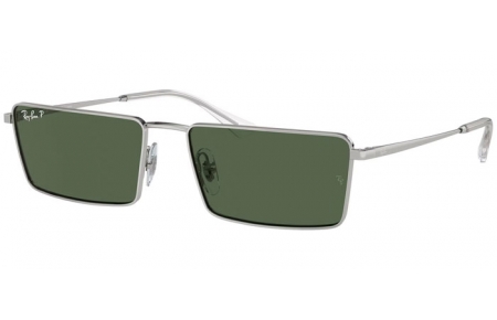 Lunettes de soleil - Ray-Ban® - Ray-Ban® RB3741 EMY - 003/9A SILVER // DARK GREEN POLARIZED