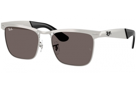 Gafas de Sol - Ray-Ban® - Ray-Ban® RB3875 WAYFARER DELUXE - 019/B1 SILVER ON SANDBLASTED SILVER // DARK GREY