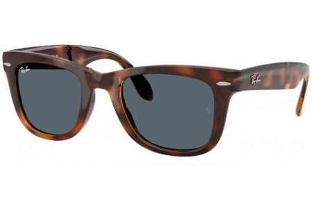 Lunettes de soleil - Ray-Ban® - Ray-Ban® RB4105 FOLDING WAYFARER - 710/R5  HAVANA // BLUE