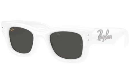 Gafas de Sol - Ray-Ban® - Ray-Ban® RB4940B WAYFARER PUFFER - 686387  WHITE AND STRASS // DARK GREY