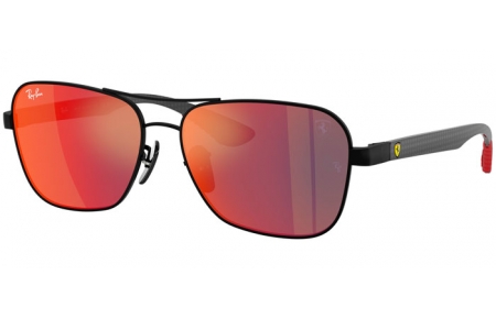 Lunettes de soleil - Ray-Ban® - Ray-Ban® RB8336M - F1186P  MATTE BLACK // DARK GREY MIRROR BLUE RED