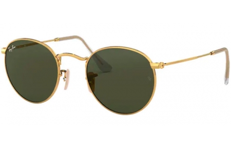 Sunglasses - Ray-Ban® - Ray-Ban® RB3447 ROUND METAL - 001 GOLD // CRYSTAL GREEN