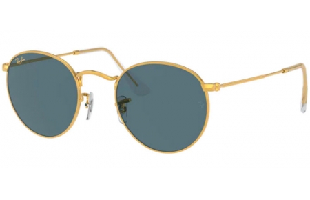 Sunglasses - Ray-Ban® - Ray-Ban® RB3447 ROUND METAL - 9196R5 LEGEND GOLD // BLUE