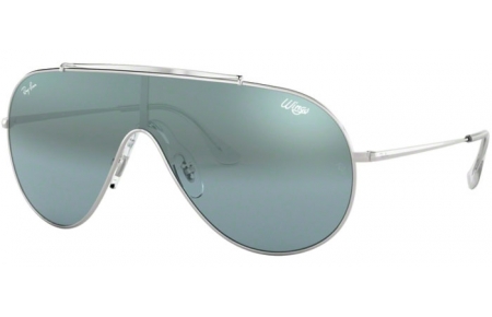 Lunettes de soleil - Ray-Ban® - Ray-Ban® RB3597 WINGS - 003/Y0 SILVER // LIGHT BLUE SILVER MIRROR