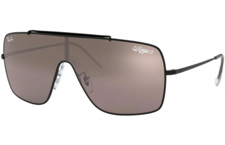 Lunettes de soleil - Ray-Ban® - Ray-Ban® RB3697 WINGS II - 9168Y3 BLACK // DARK VIOLET SILVER MIRROR