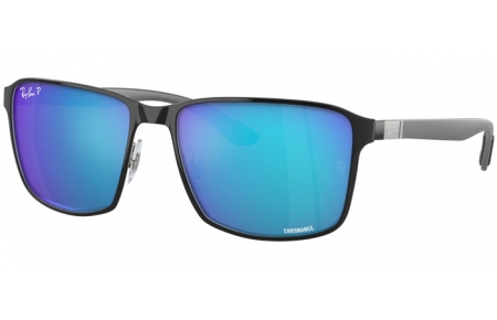 Gafas de Sol - Ray-Ban® - Ray-Ban® RB3721CH - 9144A1  BLACK ON SILVER // GREEN MIRROR BLUE POLARIZED