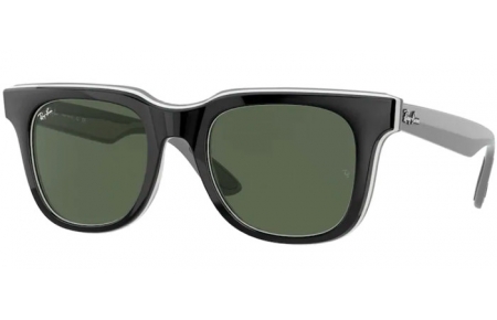 Gafas de Sol - Ray-Ban® - Ray-Ban® RB4368 - 652171 BLACK WHITE GREY // DARK GREEN