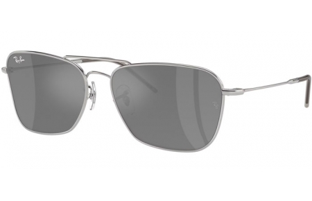 Sunglasses - Ray-Ban® - Ray-Ban® RBR0102S CARAVAN REVERSE - 003/GS SILVER // GREY MIRROR SILVER