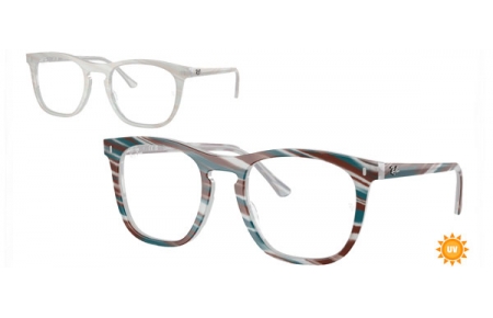 Monturas - Ray-Ban® - RX2210V - 8382  PHOTOCHROMATIC STRIPED LIGHT BLUE