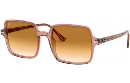 Gafas de Sol - Ray-Ban® - Ray-Ban® RB1973 SQUARE II - 128151 TRANSPARENT LIGHT BROWN // BROWN GRADIENT