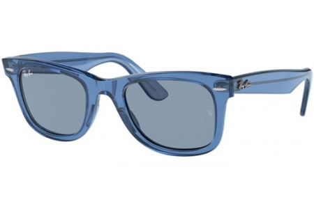 Sunglasses - Ray-Ban® - Ray-Ban® RB2140 ORIGINAL WAYFARER - 658756 TRANSPARENT BLUE // BLUE