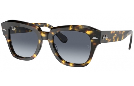 Gafas de Sol - Ray-Ban® - Ray-Ban® RB2186 STATE STREET - 133286 YELLOW HAVANA // LIGHT BLUE GRADIENT GREY