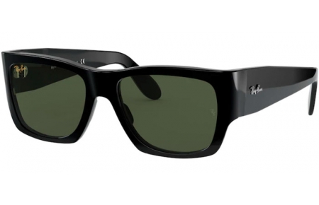 Lunettes de soleil - Ray-Ban® - Ray-Ban® RB2187 NOMAD - 901/31 SHINY BLACK // GREEN