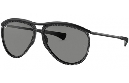 Gafas de Sol - Ray-Ban® - Ray-Ban® RB2219 OLYMPIAN AVIATOR - 1305B1 TOP WRINKLED BLACK ON BLACK // DARK GREY