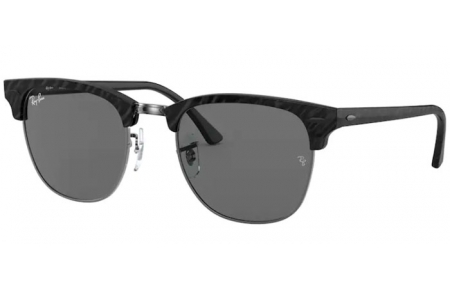 Lunettes de soleil - Ray-Ban® - Ray-Ban® RB3016 CLUBMASTER - 1305B1 TOP WRINKLED BLACK ON BLACK // DARK GREY