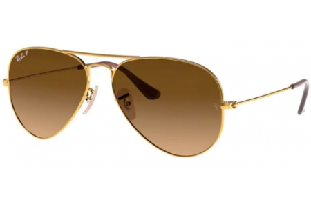 Lunettes de soleil - Ray-Ban® - Ray-Ban® RB3025 AVIATOR LARGE METAL - 001/M2 ARISTA // BROWN GRADIENT POLARIZED