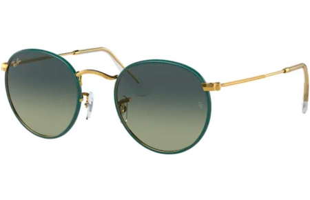 Sunglasses - Ray-Ban® - Ray-Ban® RB3447JM ROUND FULL COLOR - 9196BH PETROLEUM ON LEGEND GOLD // VINTAGE GREEN GRADIENT BLUE
