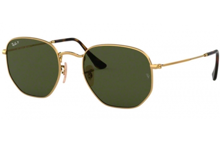 Gafas de Sol - Ray-Ban® - Ray-Ban® RB3548N HEXAGONAL - 001/58 GOLD // GREEN POLARIZED